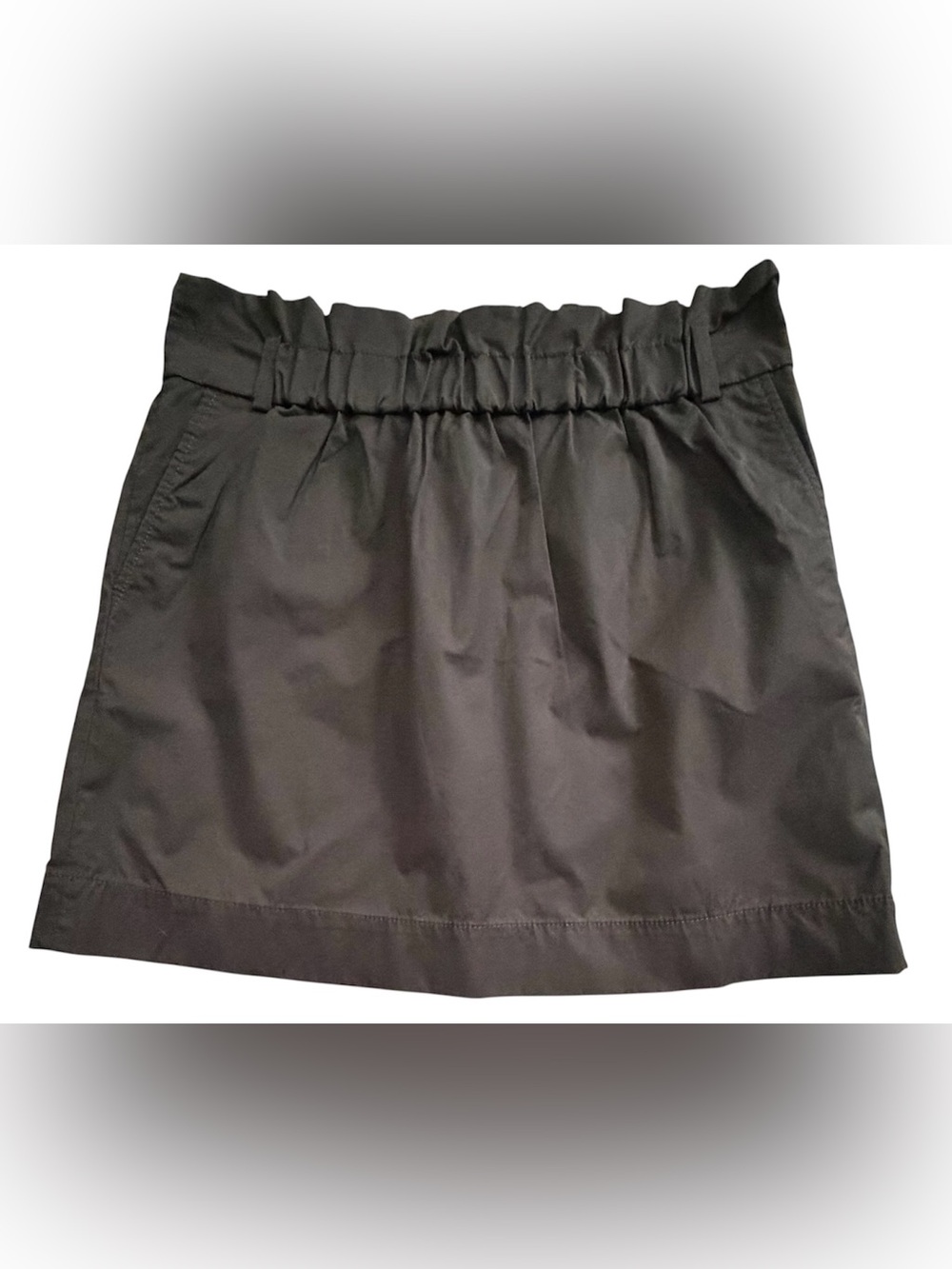 Banana Republic Dark Gray Paperbag-Waist A-Line Mini Skirt